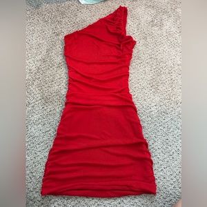 Red One Shoulder Dress